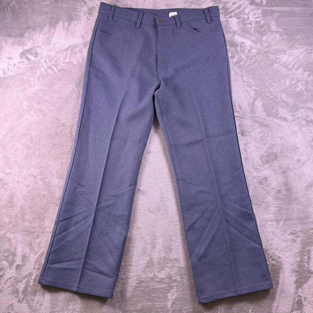 Vintage Levi’s Western Pants Mens 36x34 Blue Dacron Polyester USA 35x29